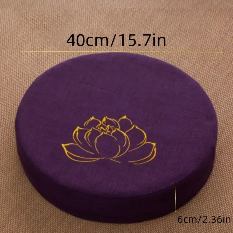 40X6CM Yoga Meditation Linen Cushion Hard Lotus Texture Meditation