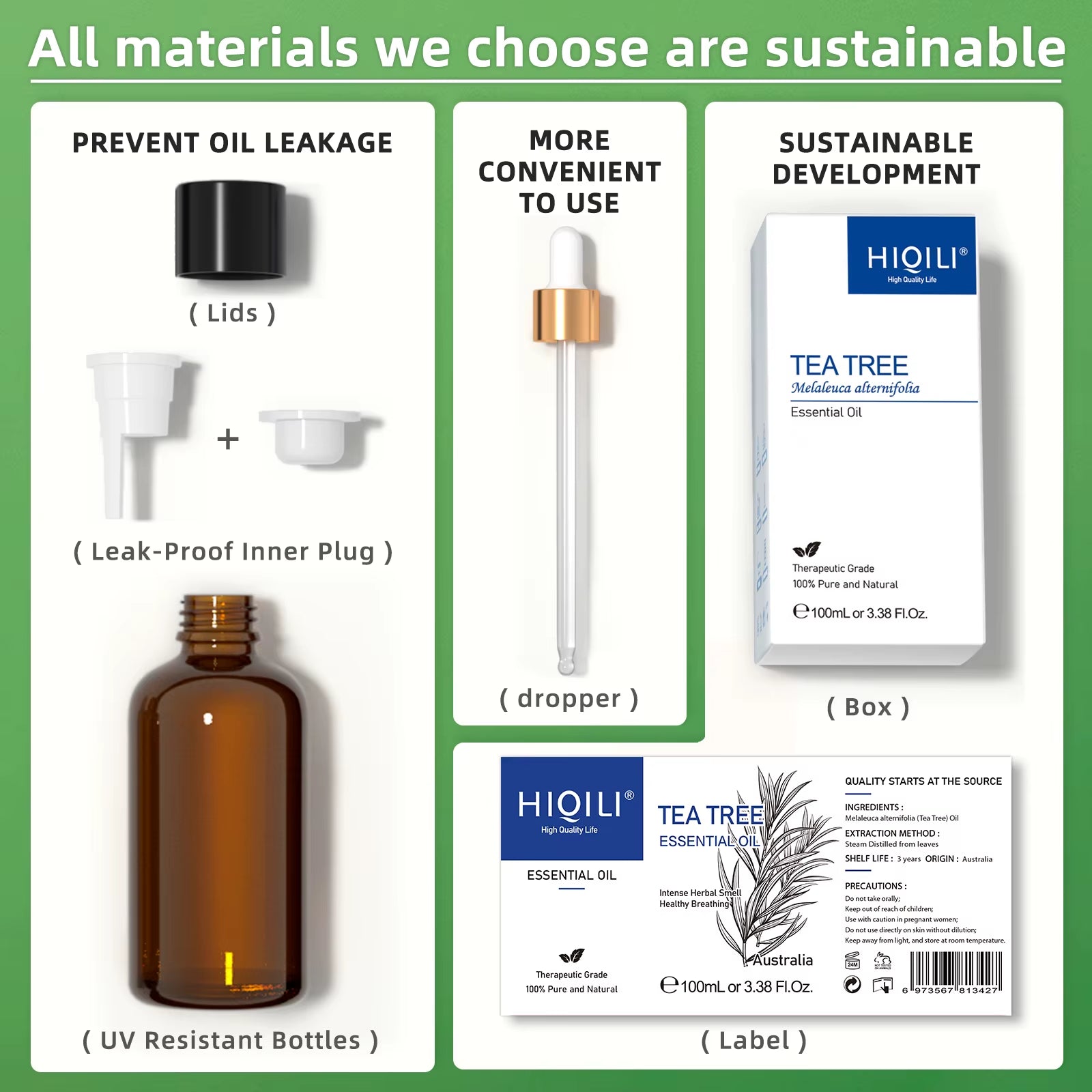 100ML Tea Tree Essential Oils for Diffuser Humidifier Aromatherapy Massage Aromatic Oil for Candles Making Soap Hair Care