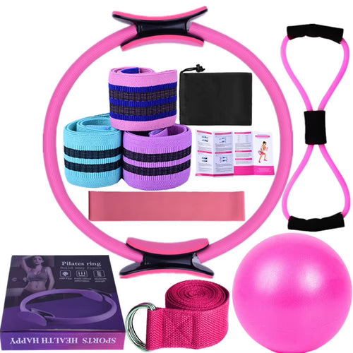 11Pcs Yoga Set Home Workout Equipment Yoga Ball/Figure 8 Resistance Band/Yoga Band Home Pilates Kit Ergonomic for Gym Men Women